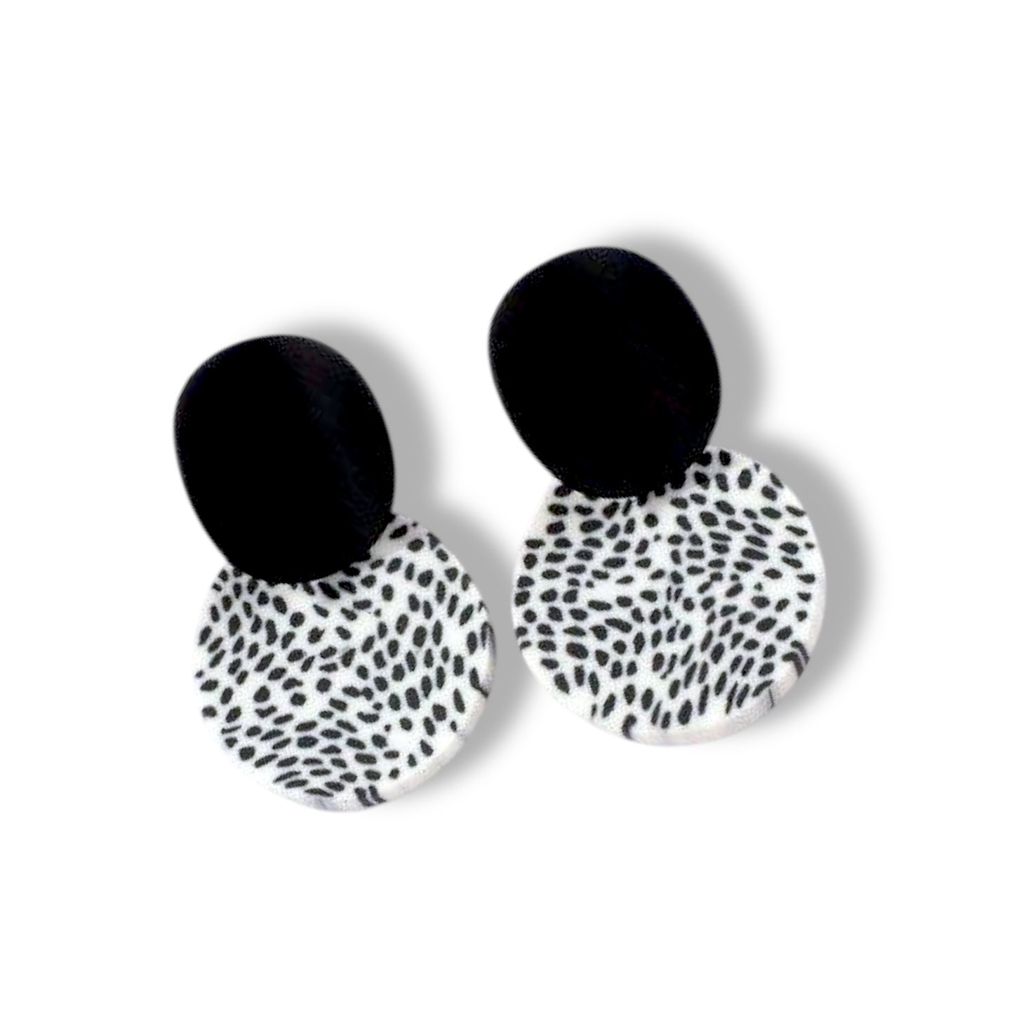 Classic Black and White Vibrant Statement Earrings
