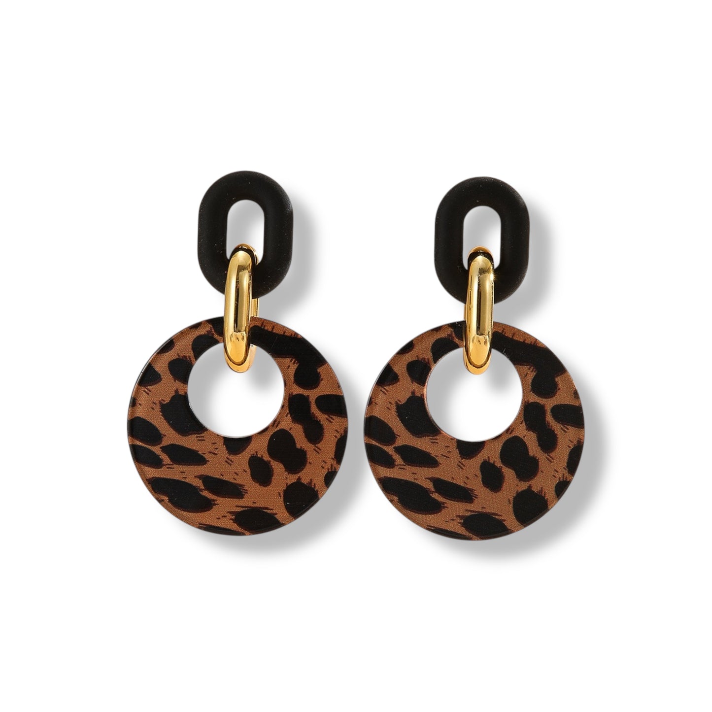 Chic Brown Leopard Pattern Earrings