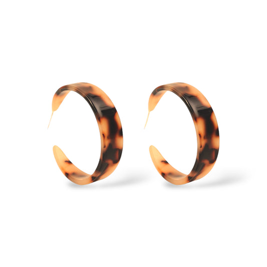 Classic Tortoise Hoop Earrings